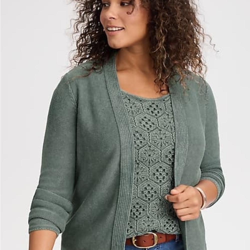 J. Jill Sage Green Cardigan Sweater